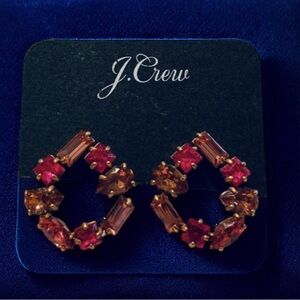 J. Crew Pink and Purple Crystal Earrings NWT